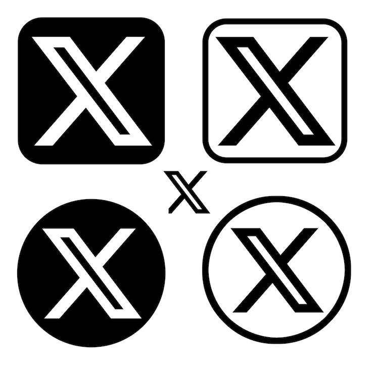 5 Nouveau jeu d'icônes du logo Twitter X en noir