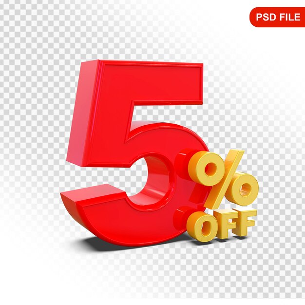 5 Prozent Angebot in 3D