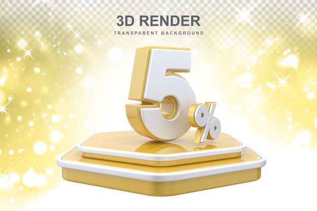 5 prozent promotion podium 3d-rendering