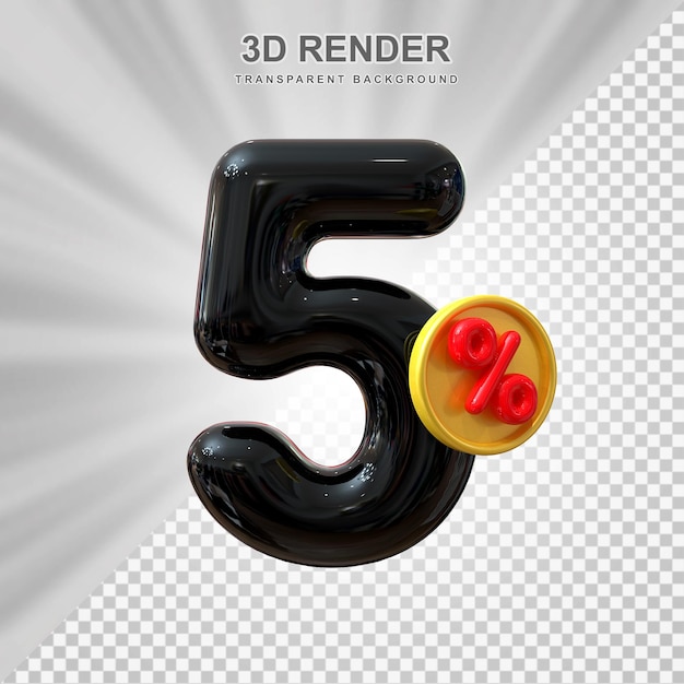 5 prozent rabatt auf den verkauf von 3d