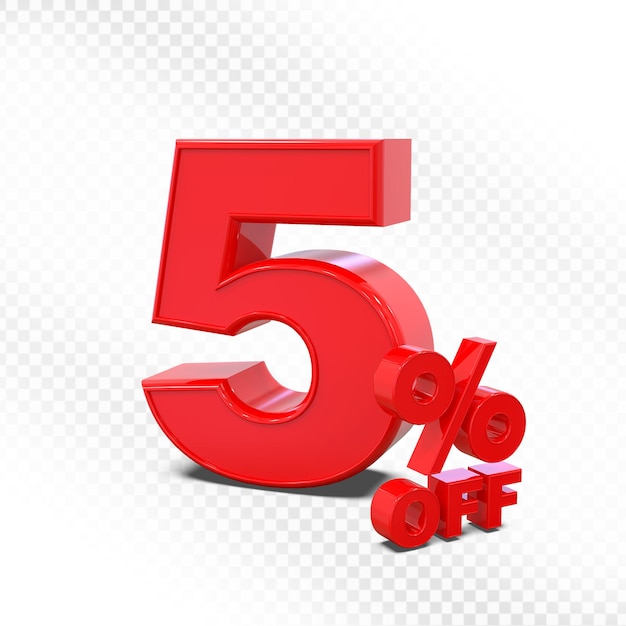 5 Prozent Rabatt auf die Red 3D-Verkäufe