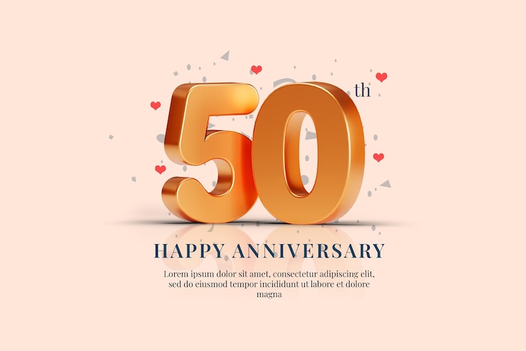 50 Buon Anniversario Celebrazione Design psd