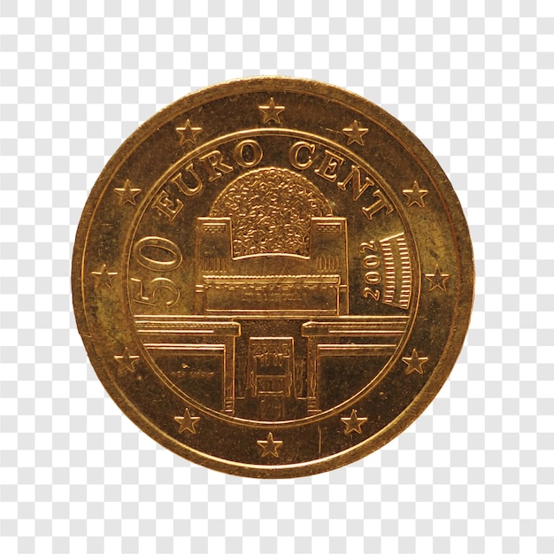 50 cents coin European Union Austria transparent