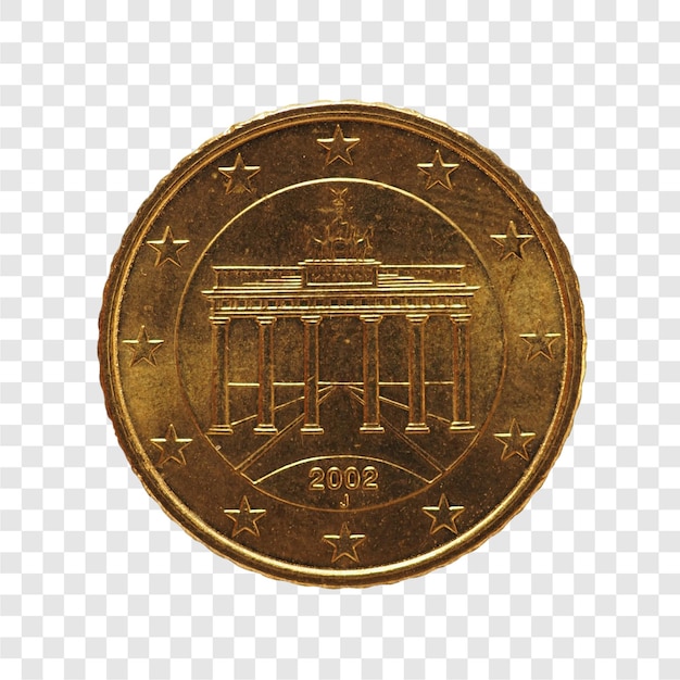50 cents coin European Union Germany transparent