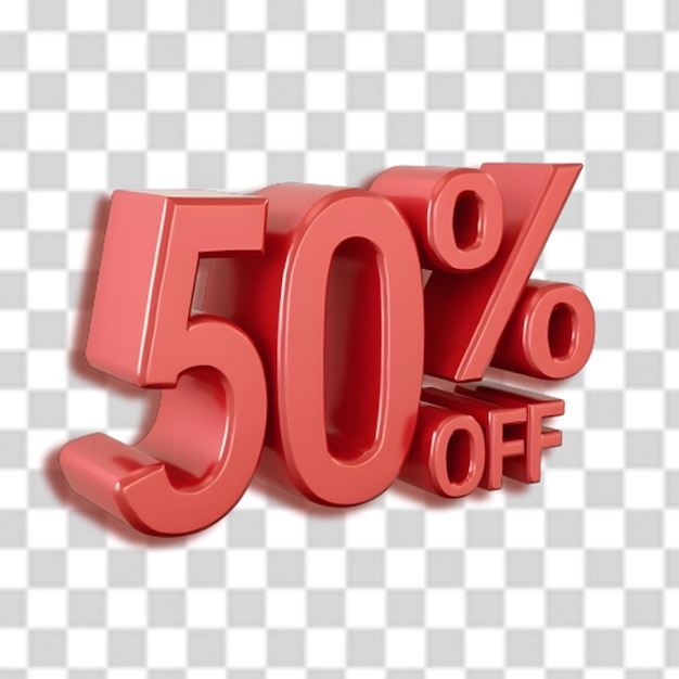 50 por ciento de descuento Efecto de texto de oferta