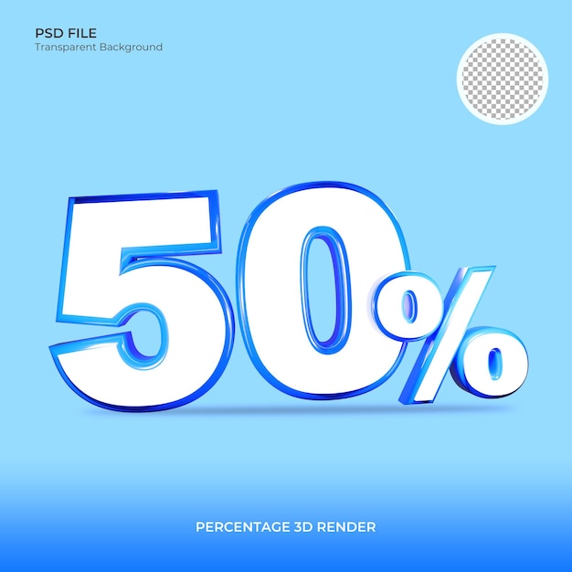 50 por ciento de los números 3d azules