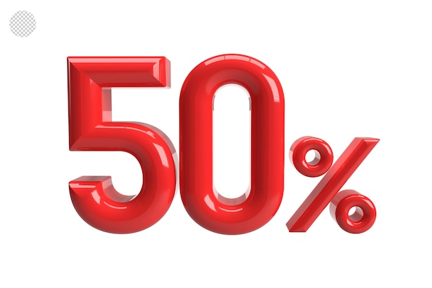 50 por ciento en renderizado 3d aislado