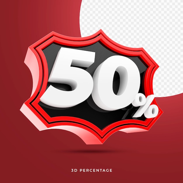 PSD 50 por ciento de renderizado 3d premium