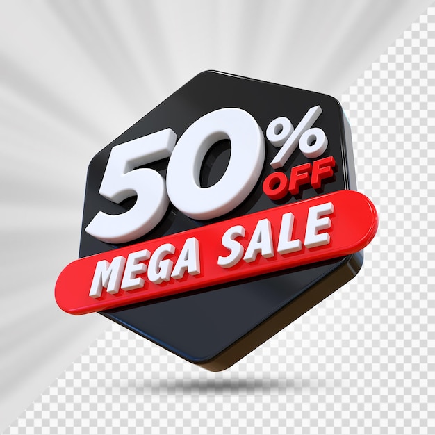El 50 por ciento de venta de Mega de renderización en 3D