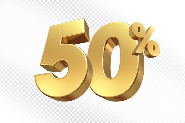 50% de desconto em ouro 3D