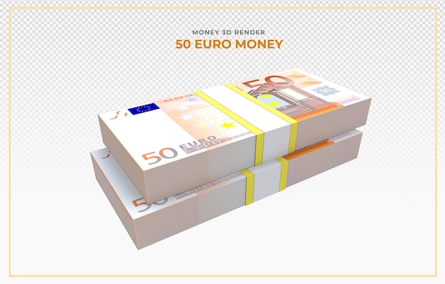 PSD 50 euro banknoten geld 3d rendern