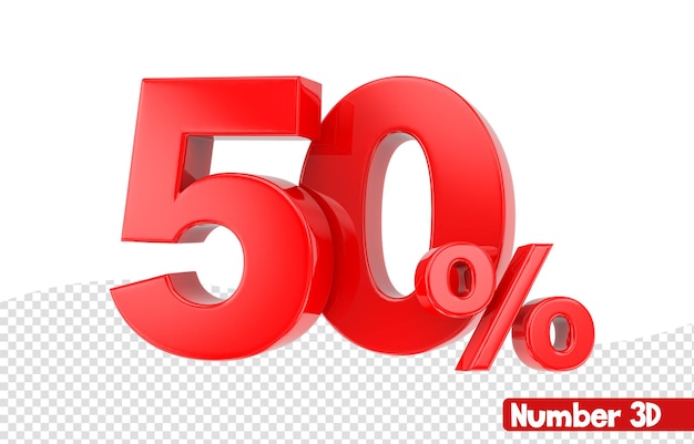 50 Numero Rosso 3d rendering