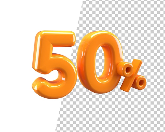 50 por cento cinquenta desconto renderização 3d
