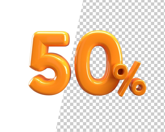 50 por cento cinquenta desconto renderização 3d