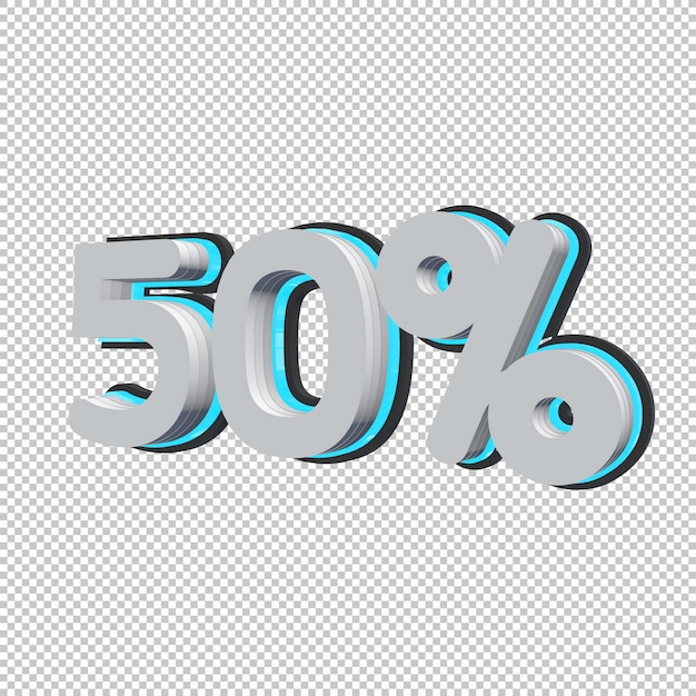 PSD 50 por cento de renderização 3d