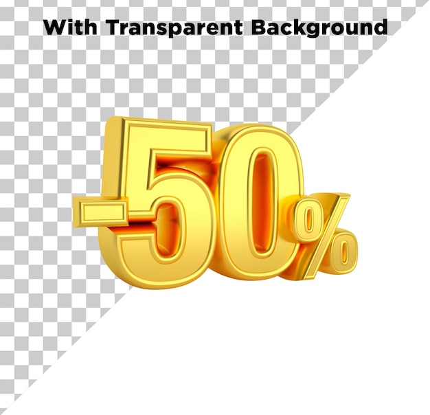 50 pour cent de réduction Banner PNG PSD