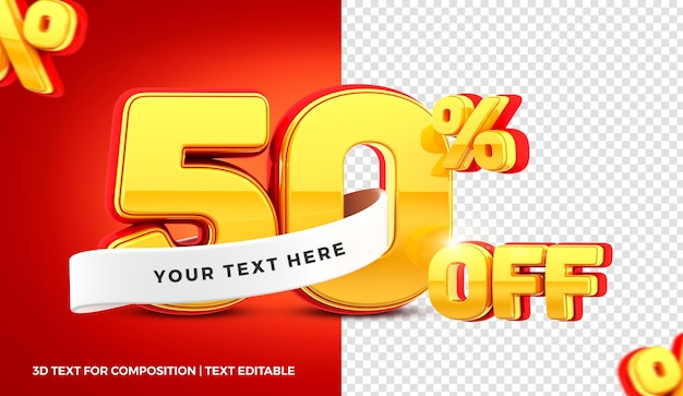 50 Prozent bieten beschriftbares 3D-Rendering für Labels an