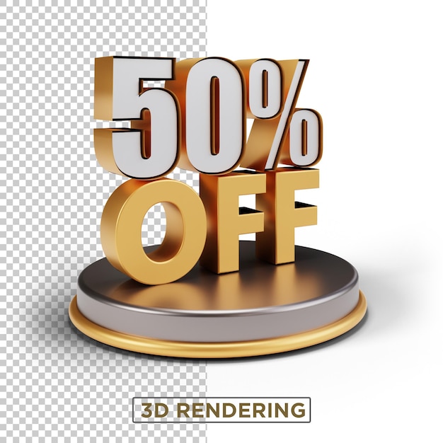 50 Prozent Rabatt auf 3D-Rendering Alpha-Hintergrund psd