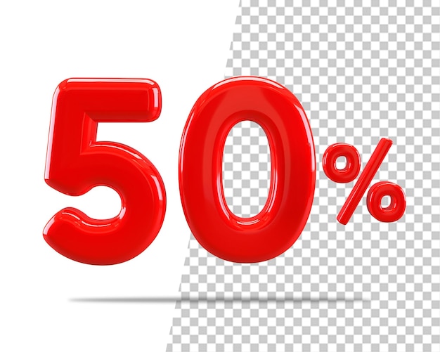 50 prozent rabatt verkauf fünfzig angebot 3d rendern