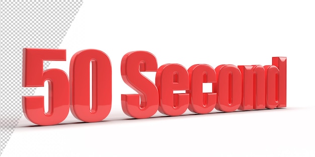 50 sec concepts de temps de rendu 3d illustration 3d de haute qualité rouge sur fond blanc