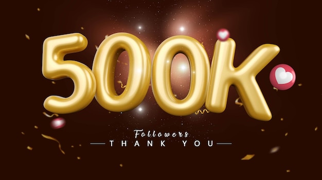 500.000 follower numero d'oro di lusso