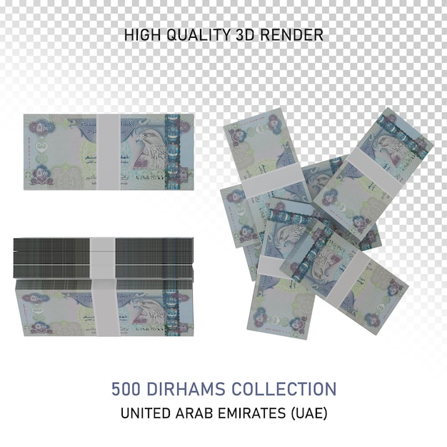 500 Dirhams Collection émirats Arabes Unis, Rendu 3d De Haute Qualité Png