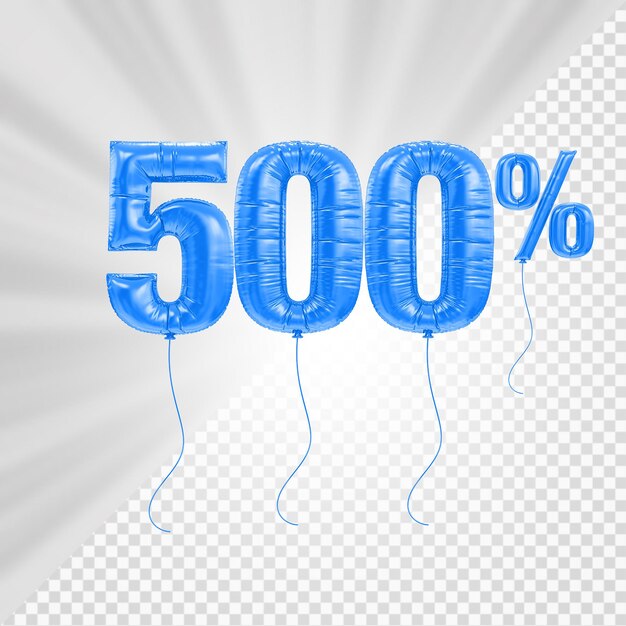 500 Prozent Angebot Ballons in 3D-Rendering