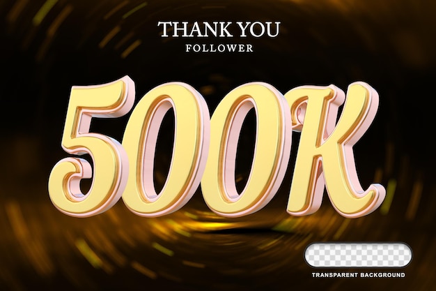 500K Follower Gold Numero 3D