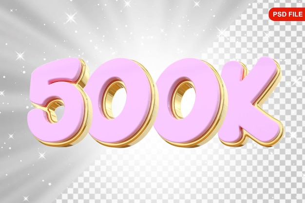 500K Sigue el número rosa Gracias por seguir