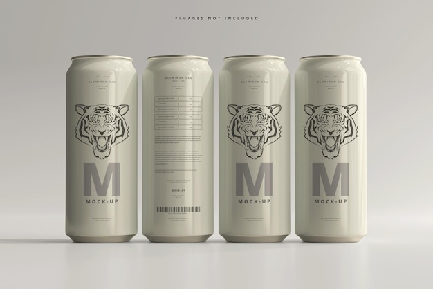 500ml Sleek Soda o Beer Can Mockup
