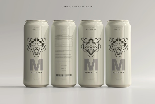 500ml Sleek Soda o Beer Can Mockup