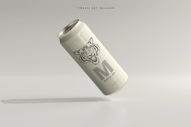 500ml Sleek Soda oder Beer Can Mockup