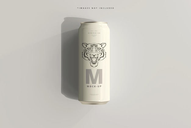 500ml Sleek Soda oder Beer Can Mockup