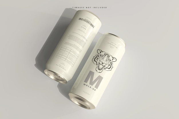 500ml Sleek Soda oder Beer Can Mockup