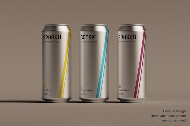 500mL16oz 3 silberne Dosen vorne