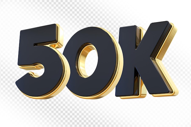 50K Follow Number 3D