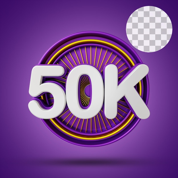 50k numérico con escenario 3d Rendering