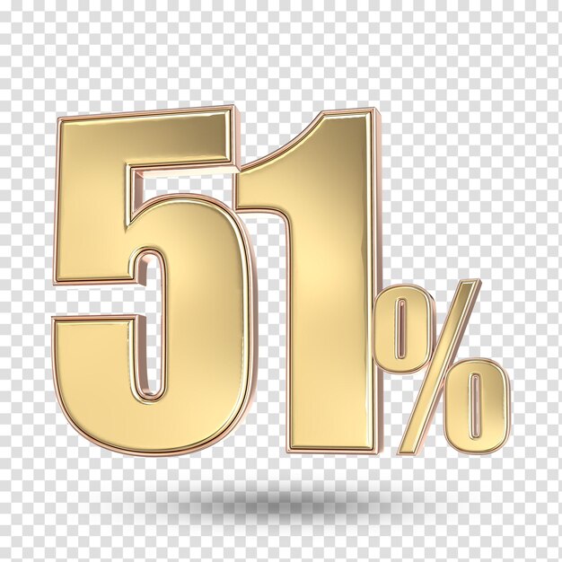 51 Número de oro Renderizado en 3D