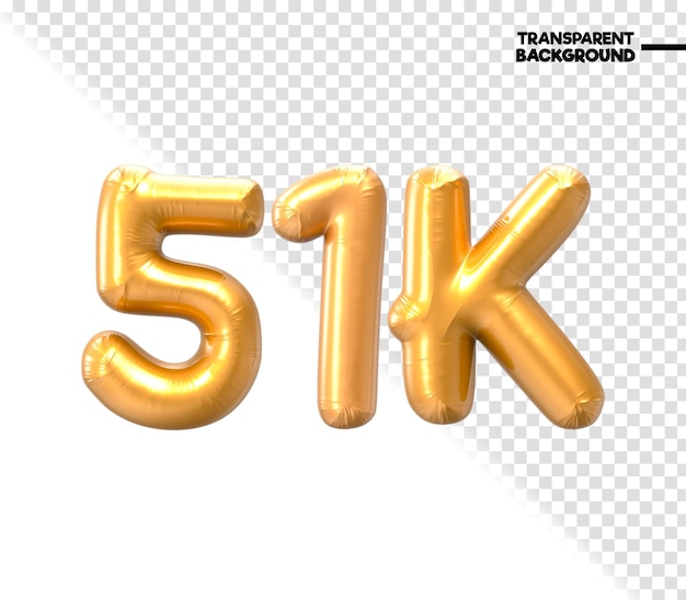 51K Zahl Gold 3D-Render