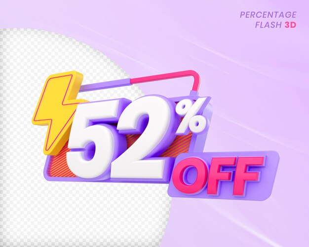 52 Prozent Rabatt mit Flash-Element 3D Render Premium PSD