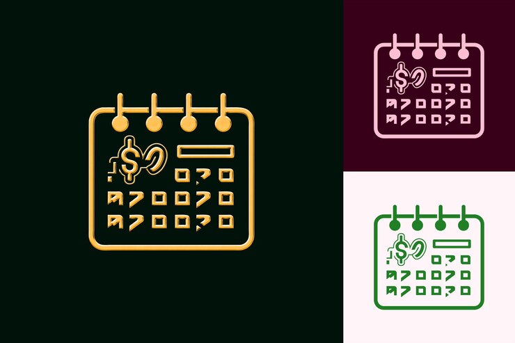 PSD 52 wochen markt ikonen mit einem kalender oder 52 wochen umriss und h abstrakte minimalistische ikonen designs