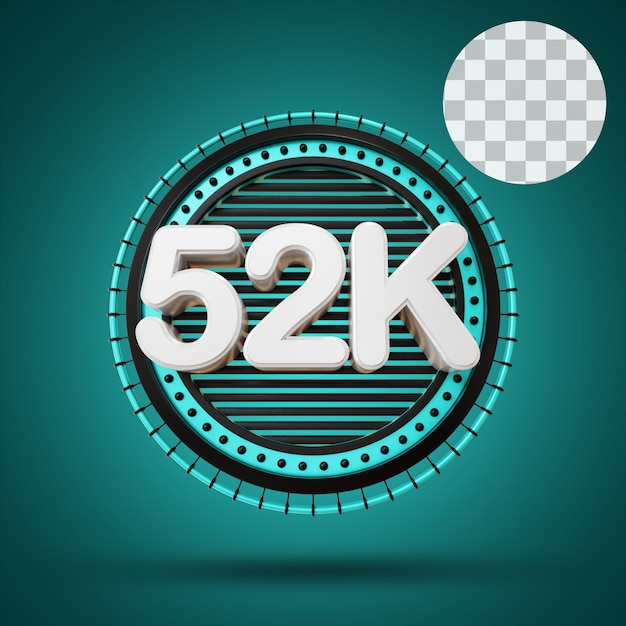 52k numérico con escenario 3d Rendering