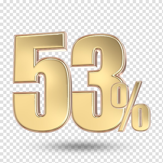 53 Renderizado en 3D del número de oro