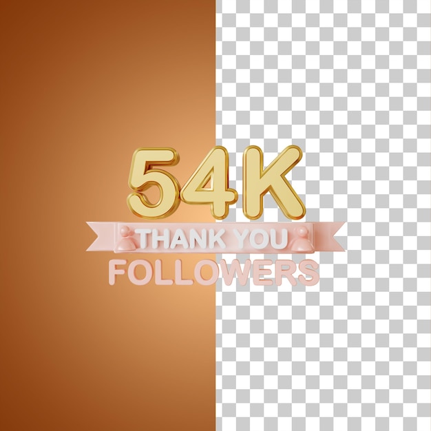 54.000 Follower Gold 3D-Rendering