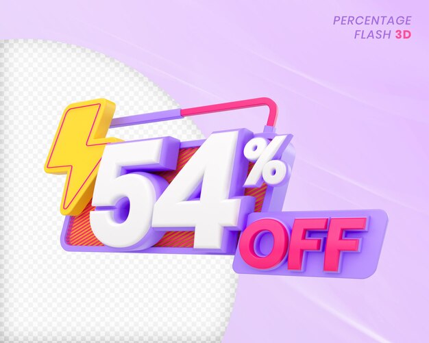 54 percento di sconto con elemento flash 3D Render Premium PSD