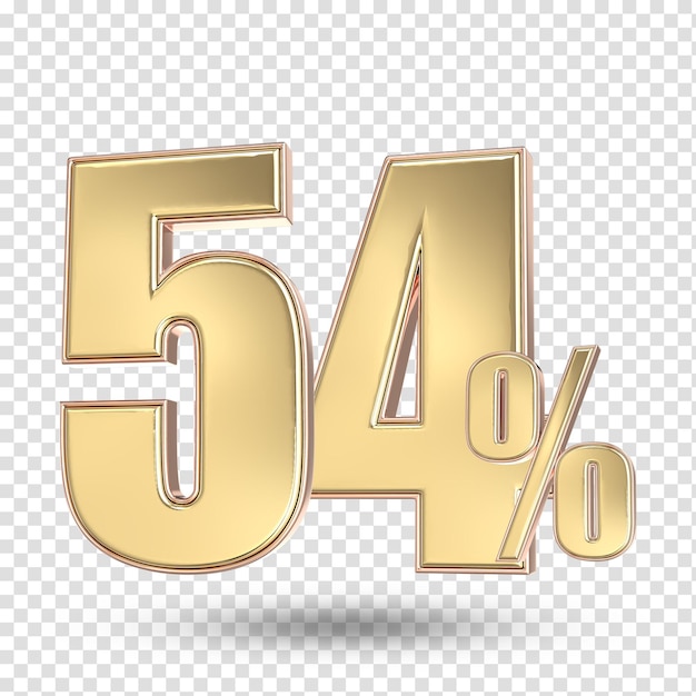 54 Renderizado en 3D del número de oro