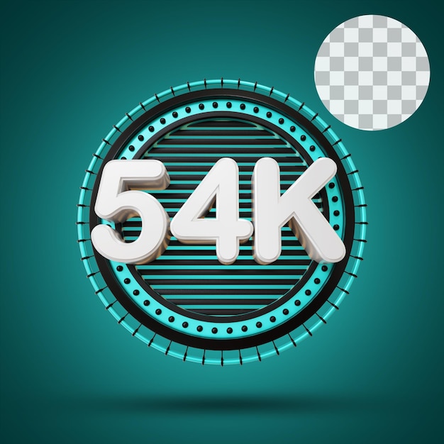 54k numérico con escenario 3d Rendering