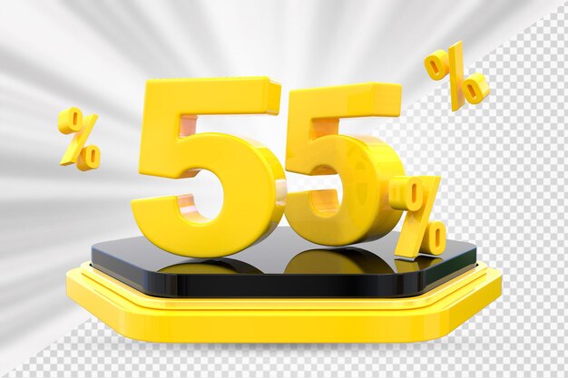 55 por ciento de descuento en el podio para el producto