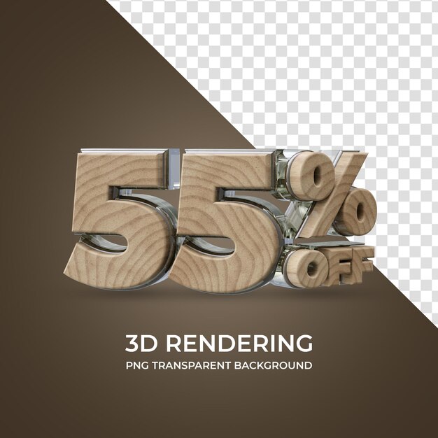 55 por ciento de descuento en renderizado 3d estilo de madera de fondo transparente aislado