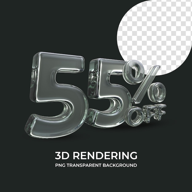 55 por ciento de descuento en renderizado 3d fondo transparente aislado